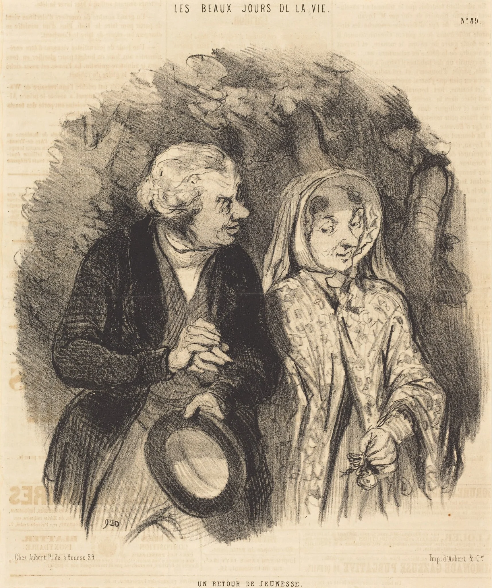 Un Retour de jeunesse, by Honoré Daumier, ink, 1846