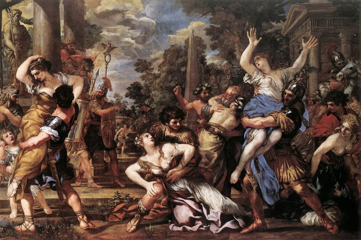 Rape of the Sabine Women, by Pietro da Cortona, oil, 1627