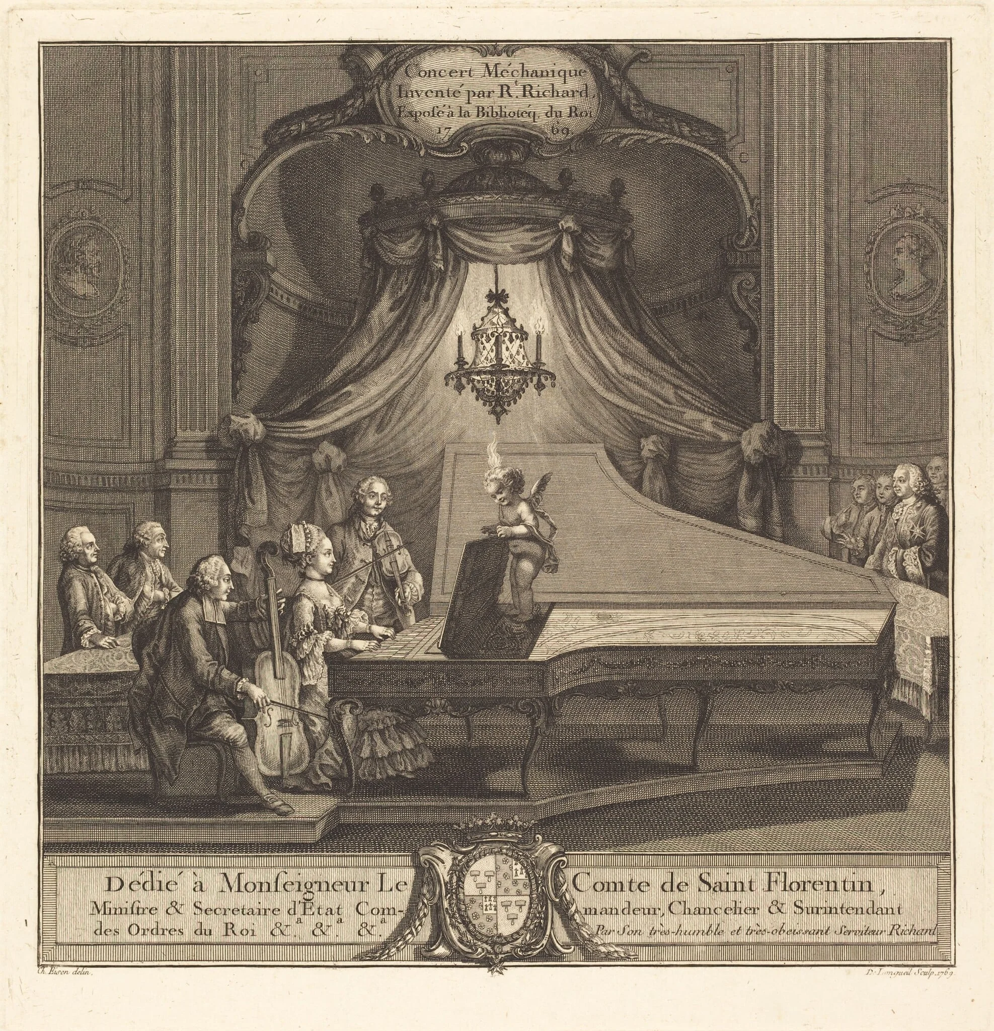 Concert Méchanique, by Joseph de Longueil, ink, 1769