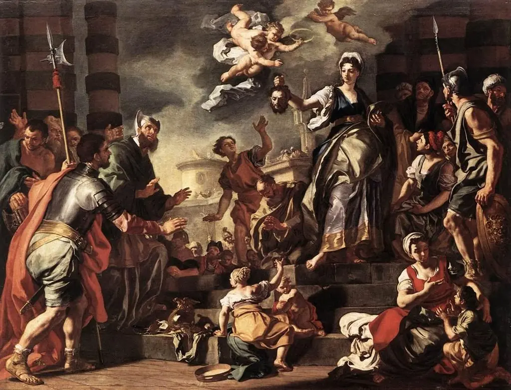Judith shows the people the head of Holofernes