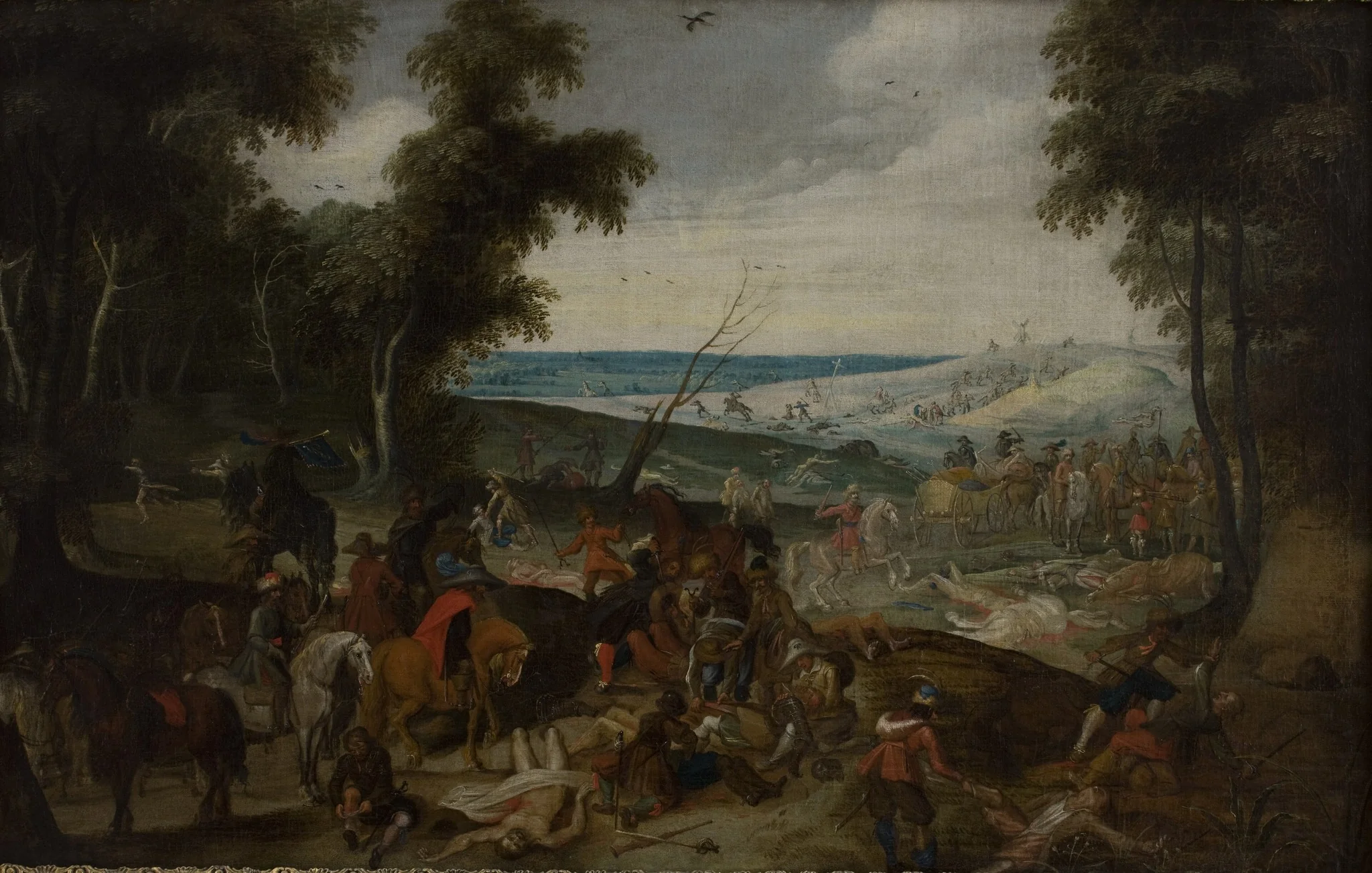 Battlefield, by Sebastiaen Vrancx, oil, 1620