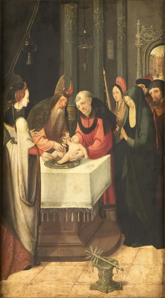 Left wing of an altarpiece with the Circumcision (inner wing) and the Virgin of an Annunciation (outer wing)