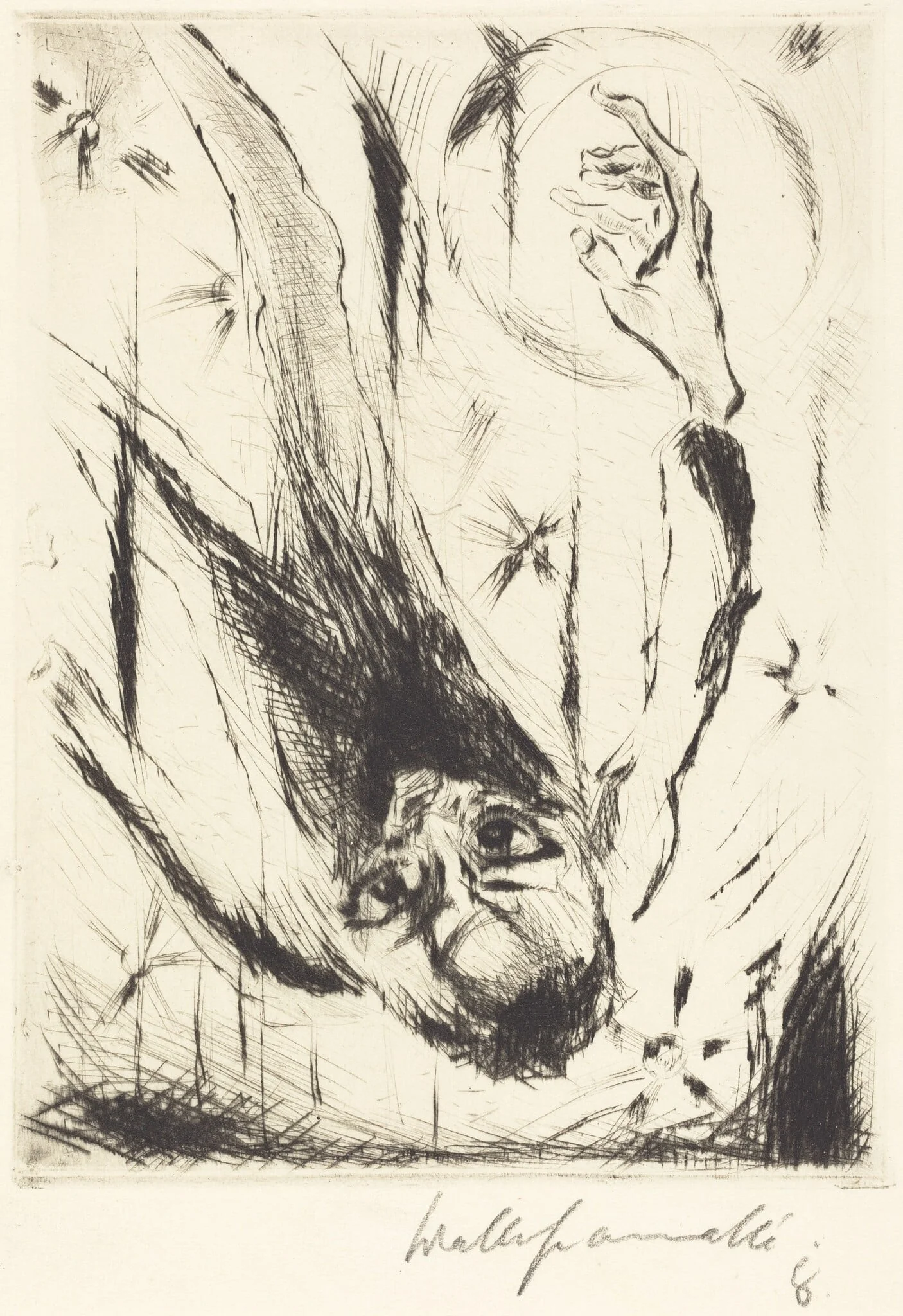 The Fall into Infinity, by Walter Gramatté, ink, 1918