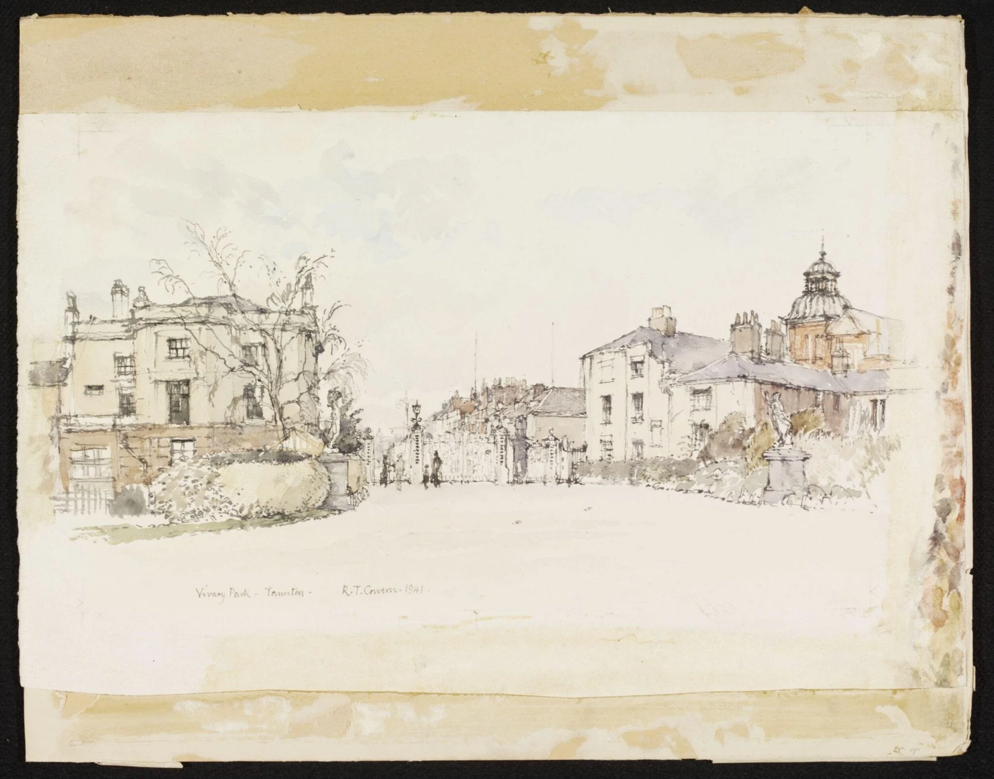 Vivary Park, Taunton, by Raymond Teague Cowern, watercolor, 1941