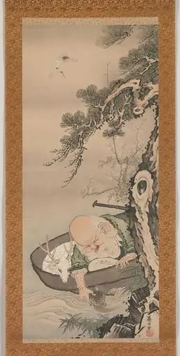 曽我蕭白筆    寿老人図|The God of Good Fortune Jurōjin