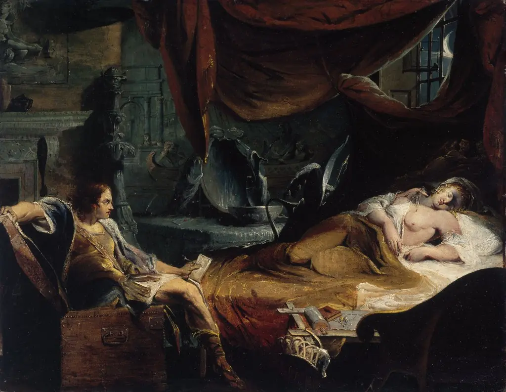 Iachimo Emerging from the Chest in Imogen's Chamber