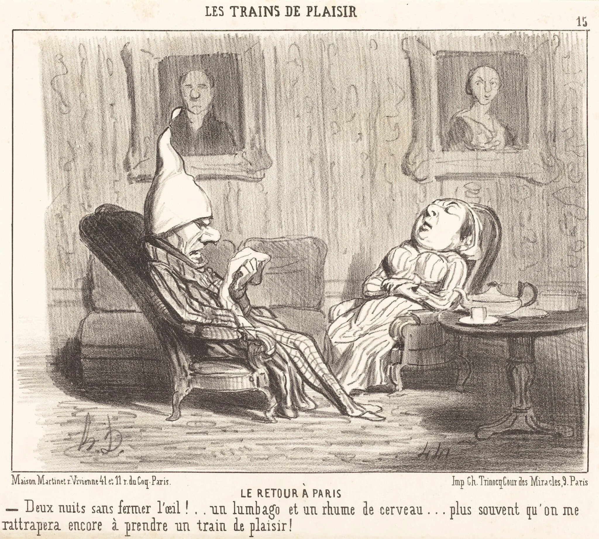Le Retour a Paris, by Honoré Daumier, ink, 1852
