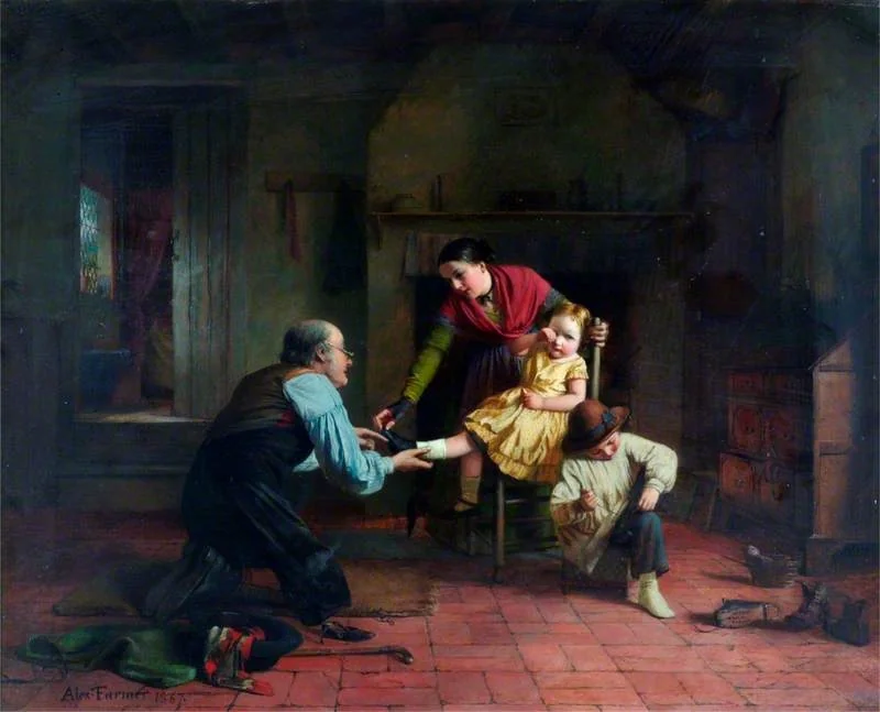 No One Knows Where the Shoe Pinches But Him Who Wears It, by Alexander Farmer, oil, 1867