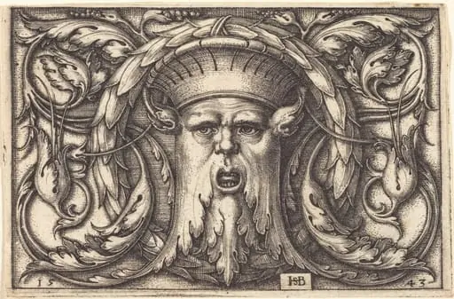 Ornament Panel with a Large Bearded Mask