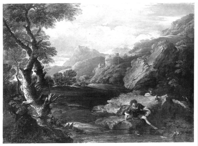 Gebirgslandschaft mit Burgruinen, by Bartolommeo Torregiani, unspecified, 1640