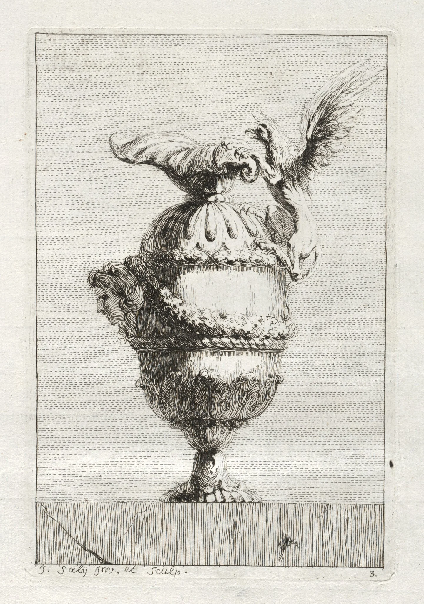 Suite of Vases:  Plate 3, by Jacques François Saly, 1746