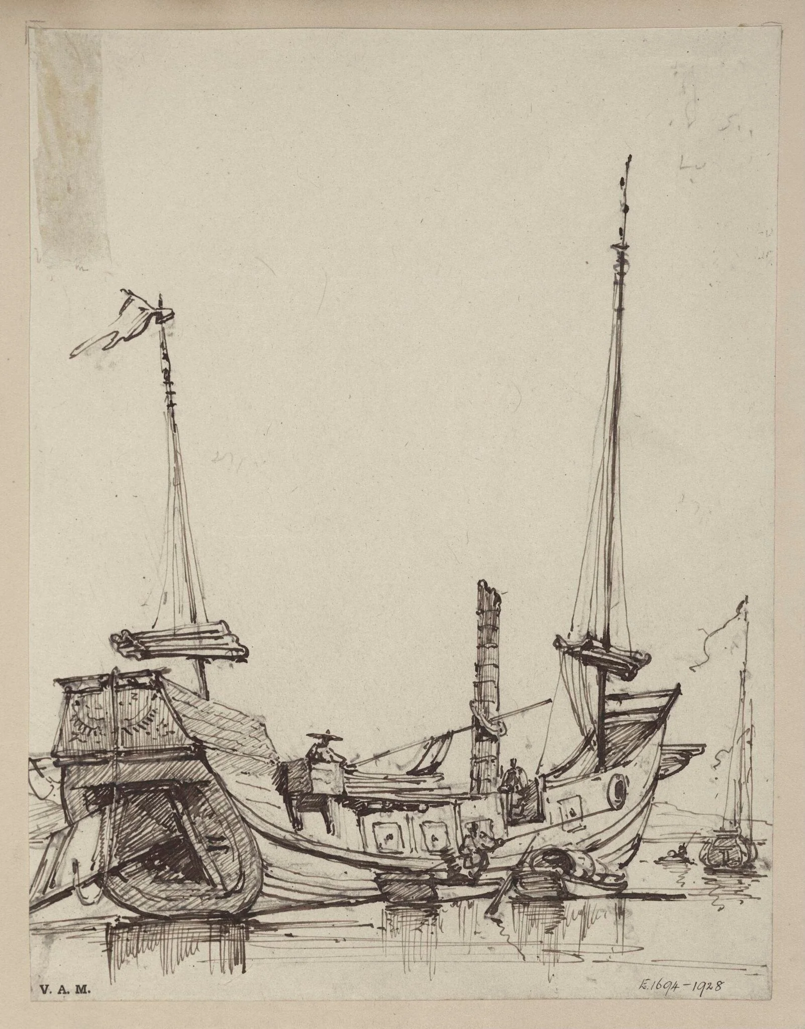 A junk undergoing repairs