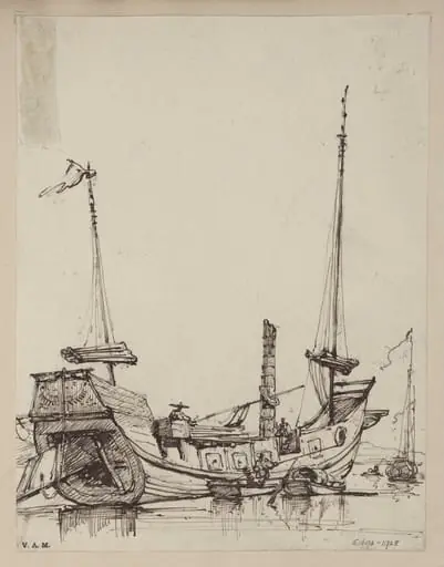 A junk undergoing repairs
