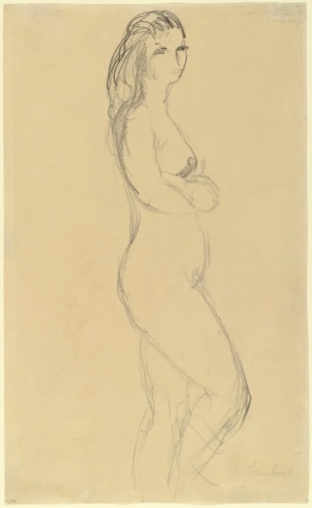 Untitled, by Wilhelm Lehmbruck, crayon, 1915