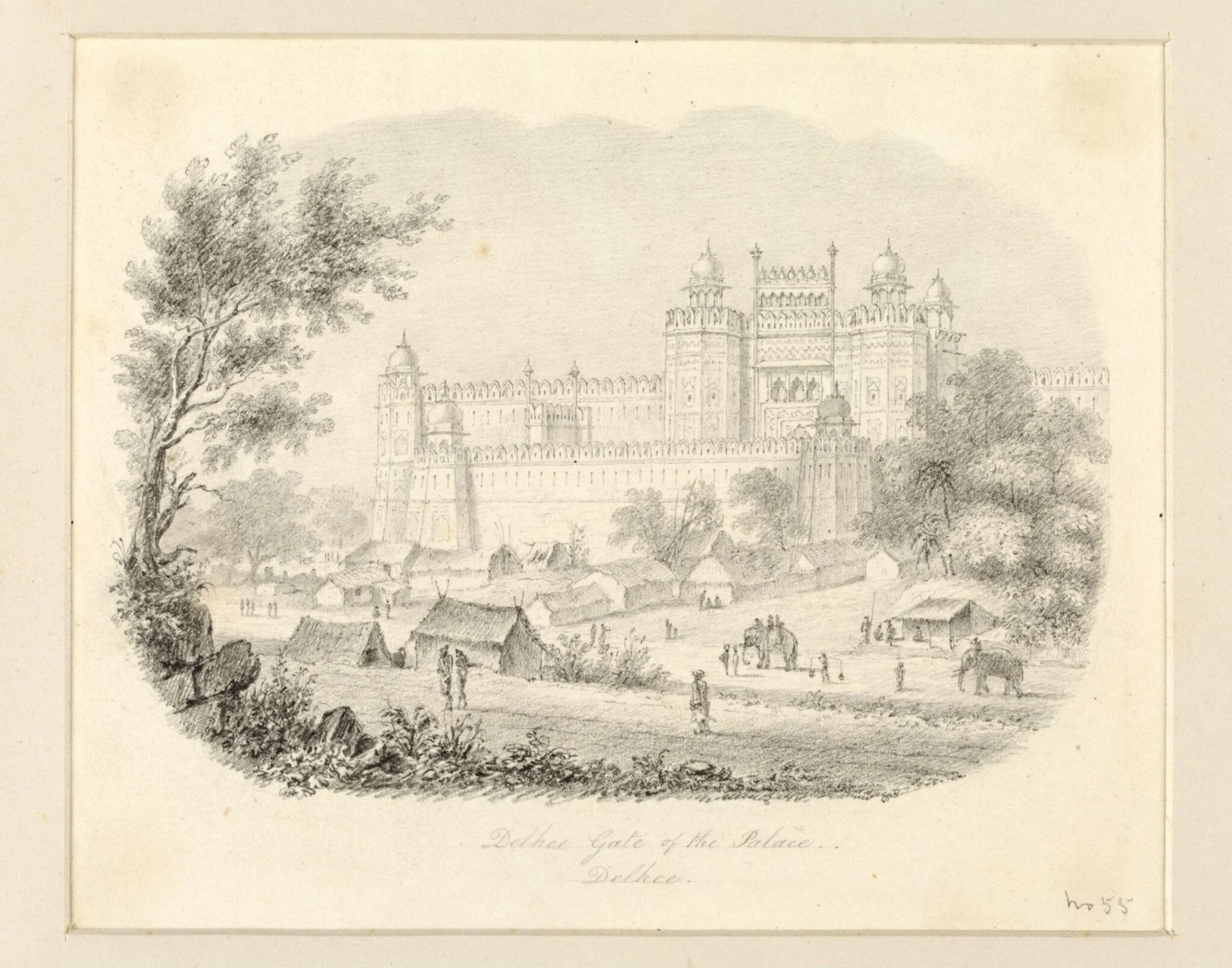 Delhee Gate of the Palace, Delhee, by Robert Captain Smith, 1830