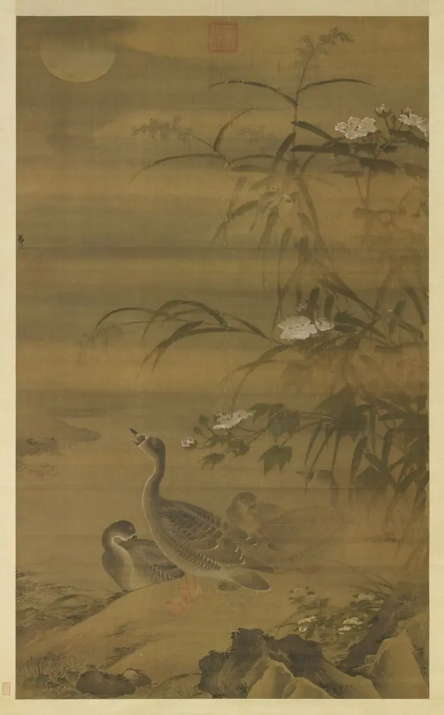 Waterfowl Among Autumn Shoals