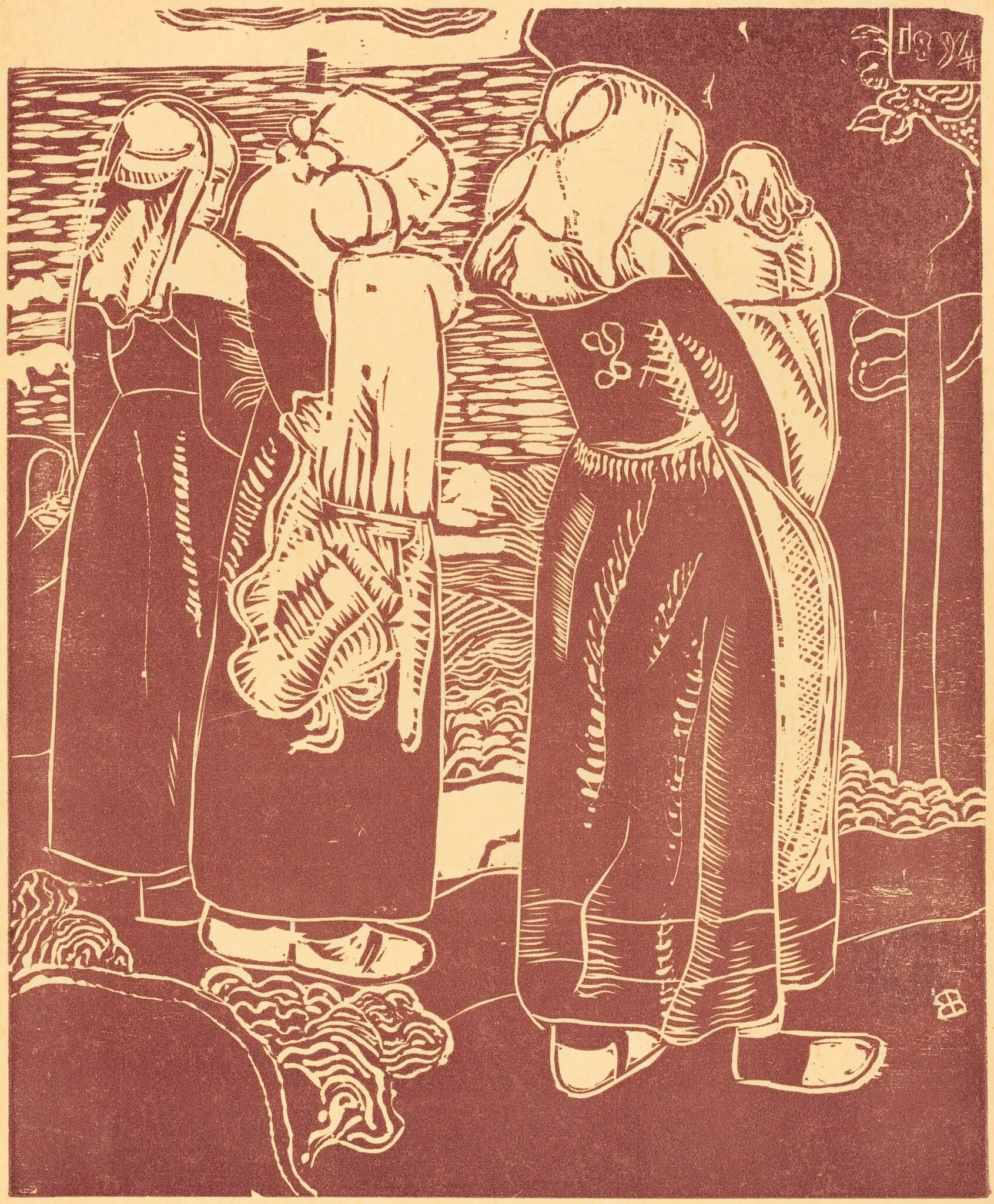 Three Breton Women with Infants