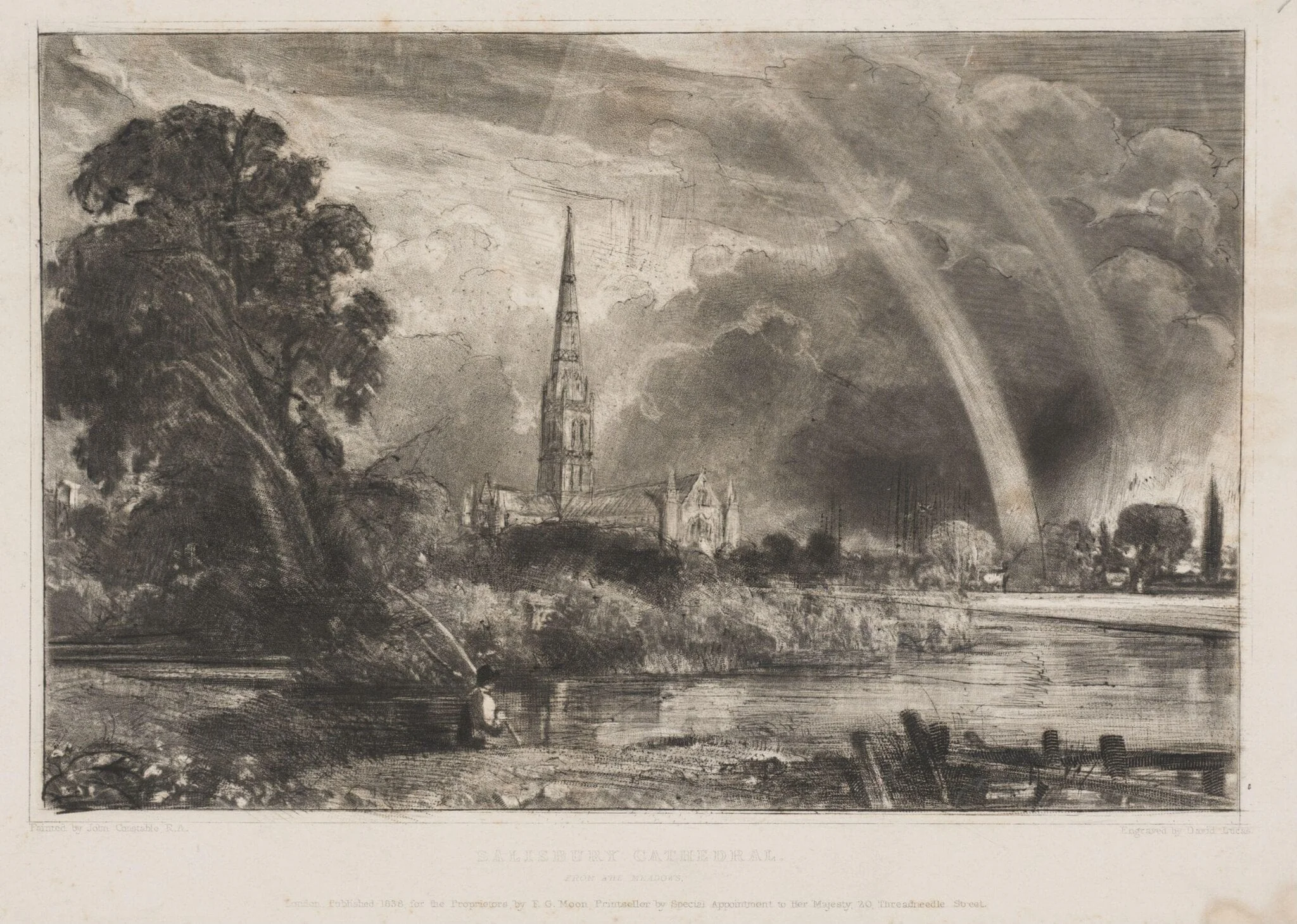 SALISBURY CATHEDRAL. FROM THE MEADOWS, by John Constable, 1850