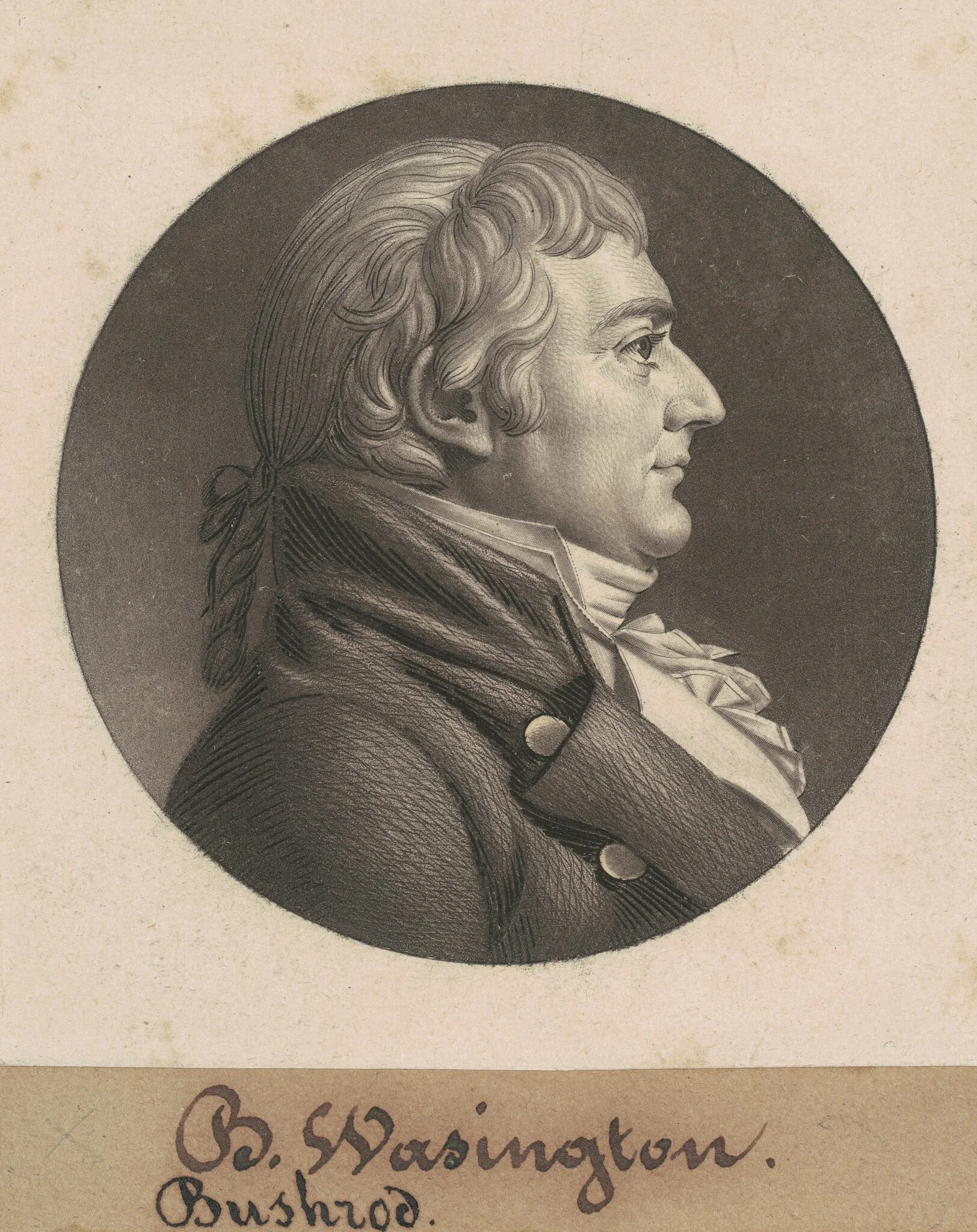 William Augustine Washington III, by Charles Balthazar Julien Févret de Saint-Mémin, ink, 1804