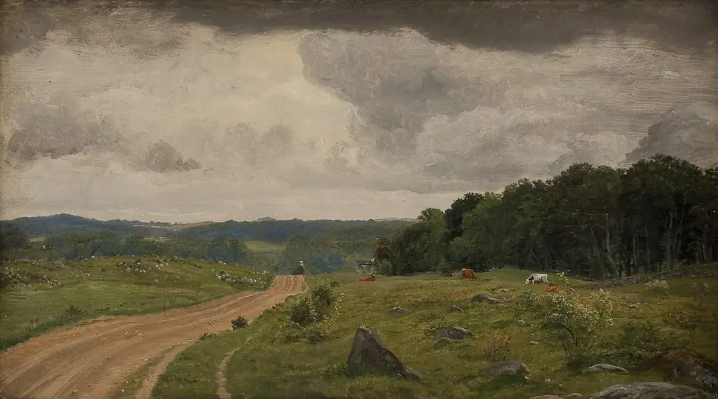 Landscape at Kongens Møller, Sealand. Afternoon Light