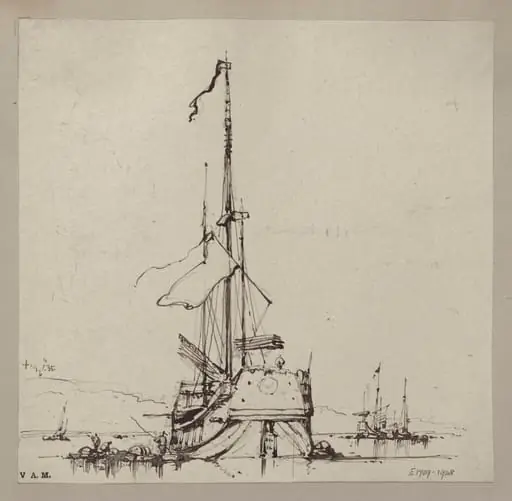 A junk seen from directly behind