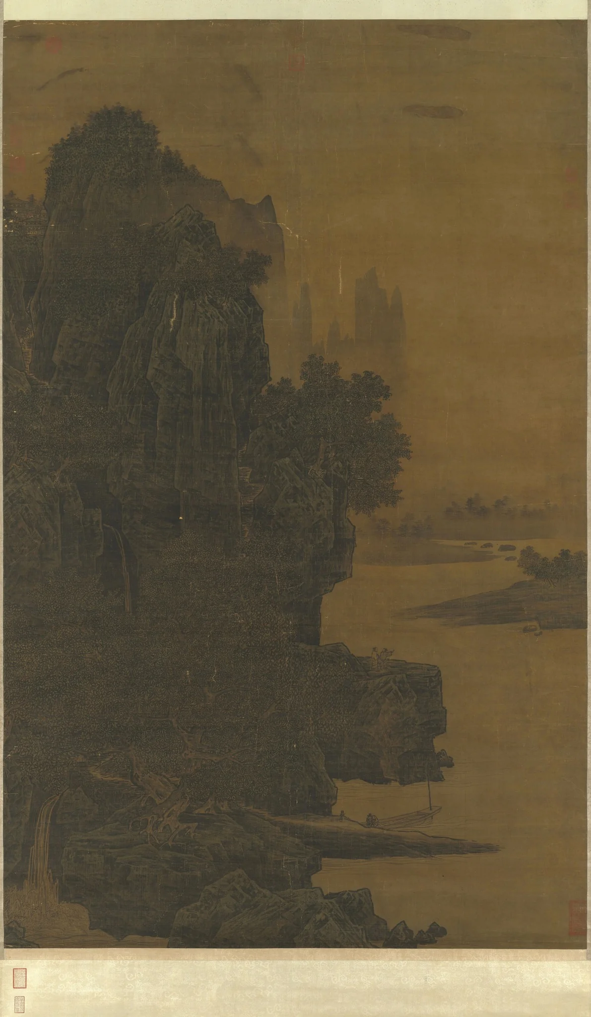 Buildings on a Mountainside, by Xiao Zhao, unspecified, 1200