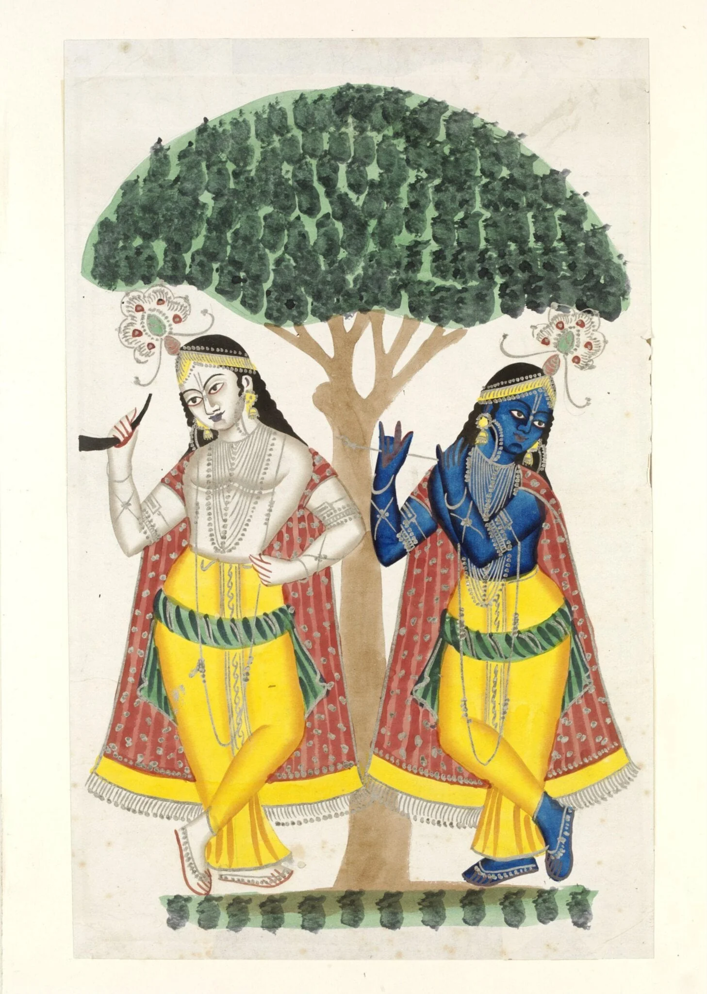 Krishna and Balarama, by Unknown, paint, 1830