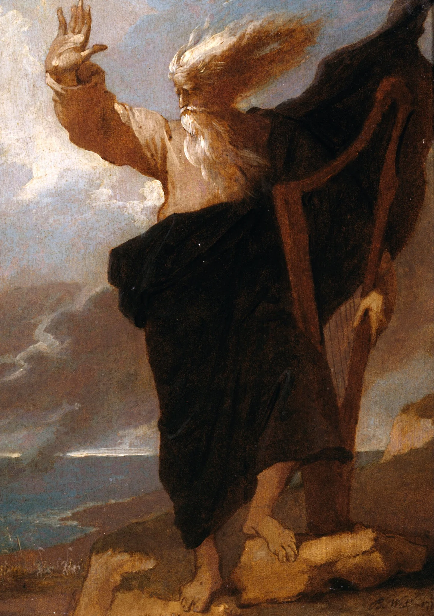The Bard, by Benjamin West, oil, 1790