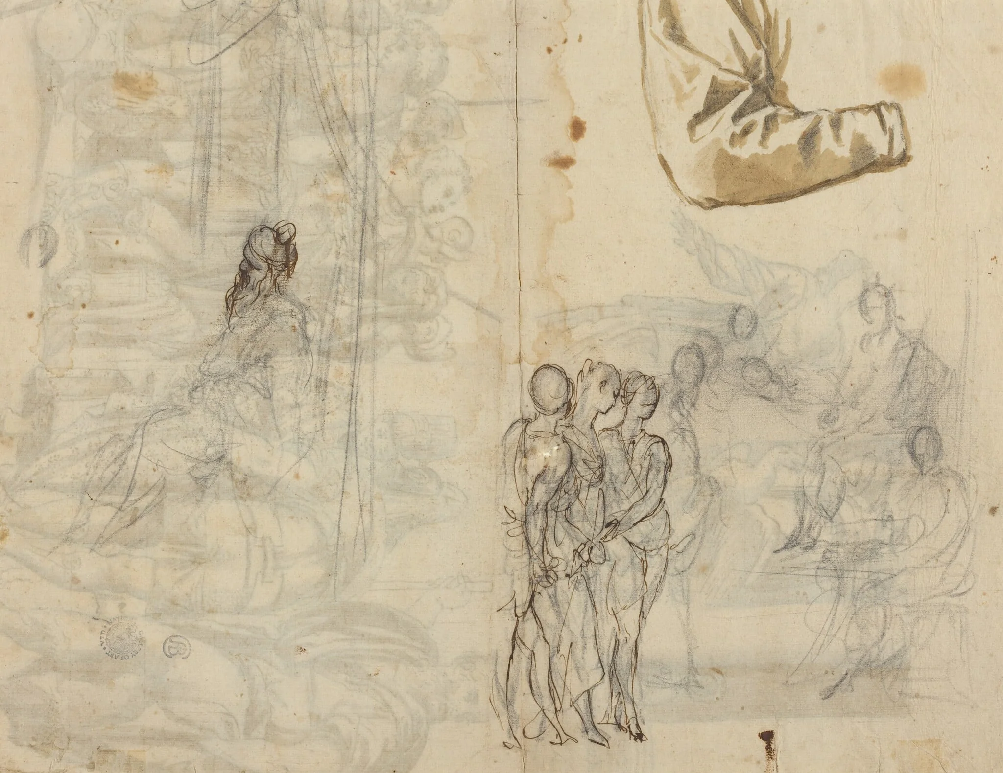 Copy After a Historical Painting from the Circle of Paolo Veronese [recto], by Italian 16th Century, chalk, 1501