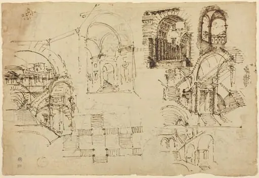 Designs for Palatial Staircases [recto]