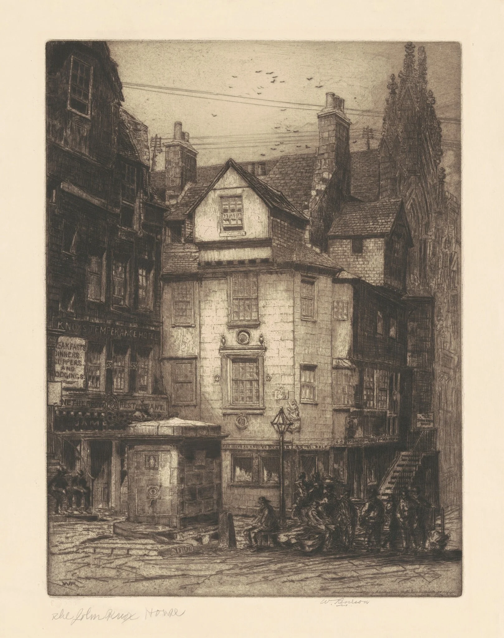 The John Knox House, by William Renison, ink, 1917