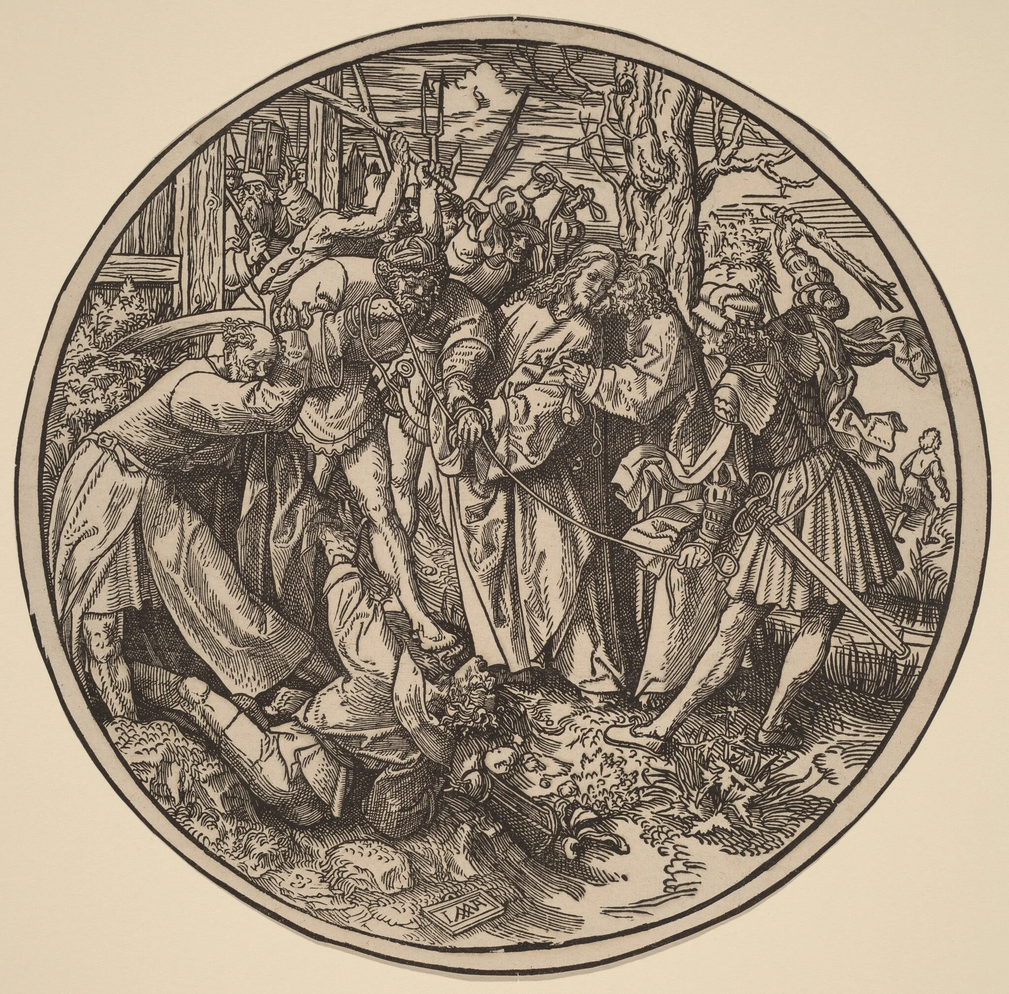 The Betrayal of Christ, by Jacob Cornelisz van Oostsanen, ink, 1512