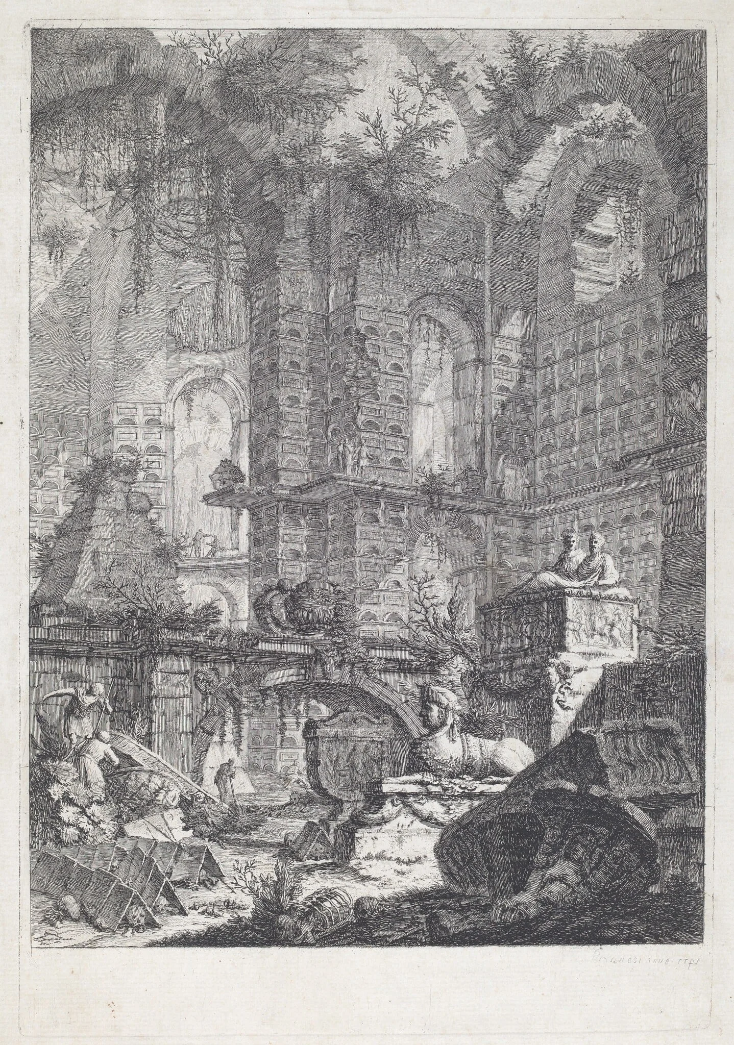 Camera sepolcrale, by Giovanni Battista Piranesi, ink, 1742