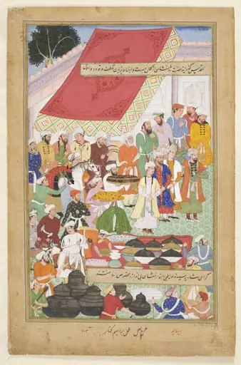 Akbar Receives the Iranian Ambassador Sayyid Beg in 1562