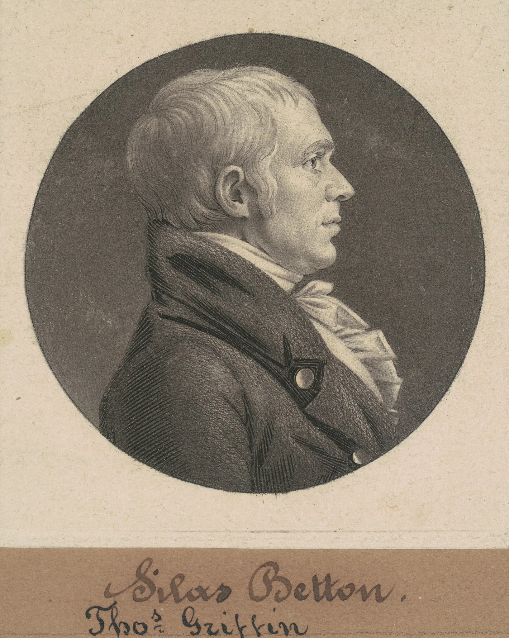 Silas Betton, by Charles Balthazar Julien Févret de Saint-Mémin, ink, 1805