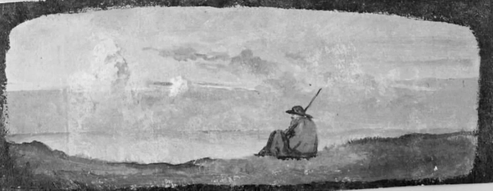 A Herdsman Sitting in a Landscape with Evening Clouds, by Unknown, unspecified, 1837