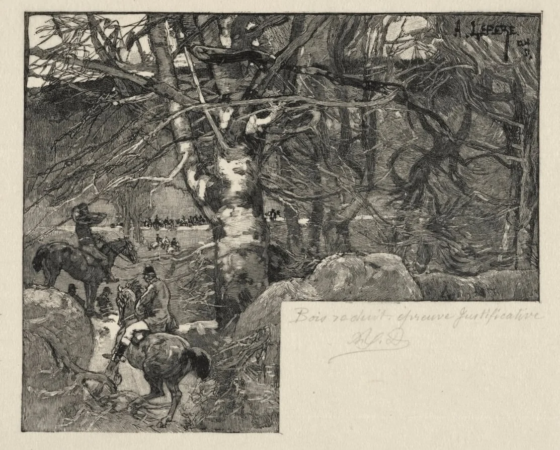 Une Chasse au Mont Gérard, by Auguste Lepère, 1887