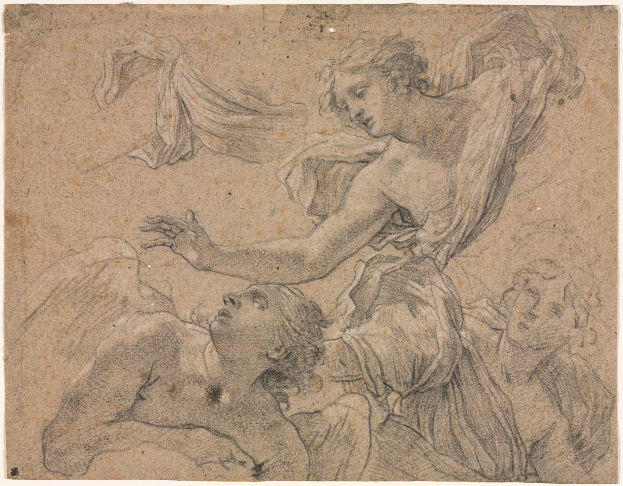 Studies of Angels (recto), by Michel Dorigny, 1658