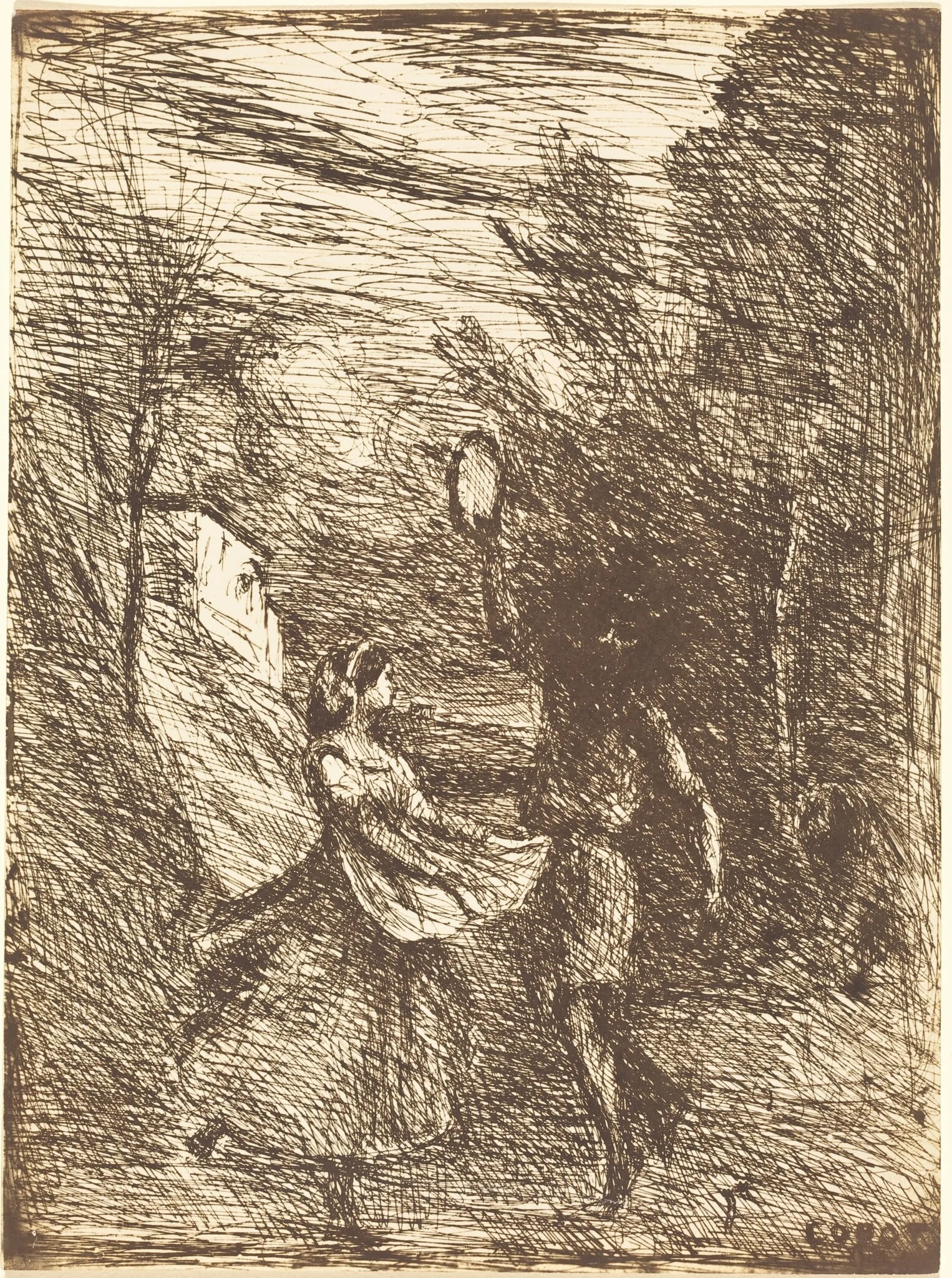 Saltarello (Saltarelle), by Jean Baptiste Camille Corot, 1858