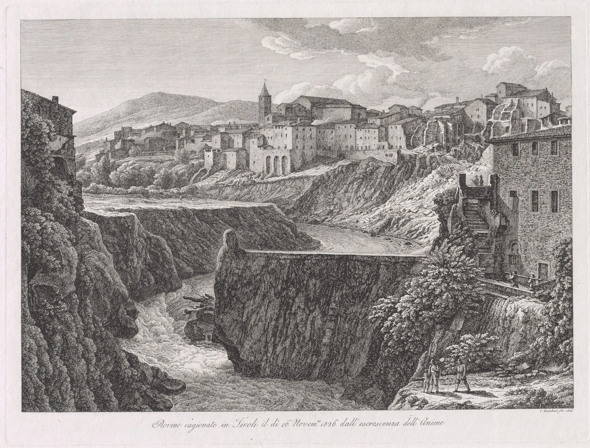 Rovine cagionate in Tivoli, dall'escrescenza dell'Aniene (Tivoli Damaged by the Flood of the River Aniene)