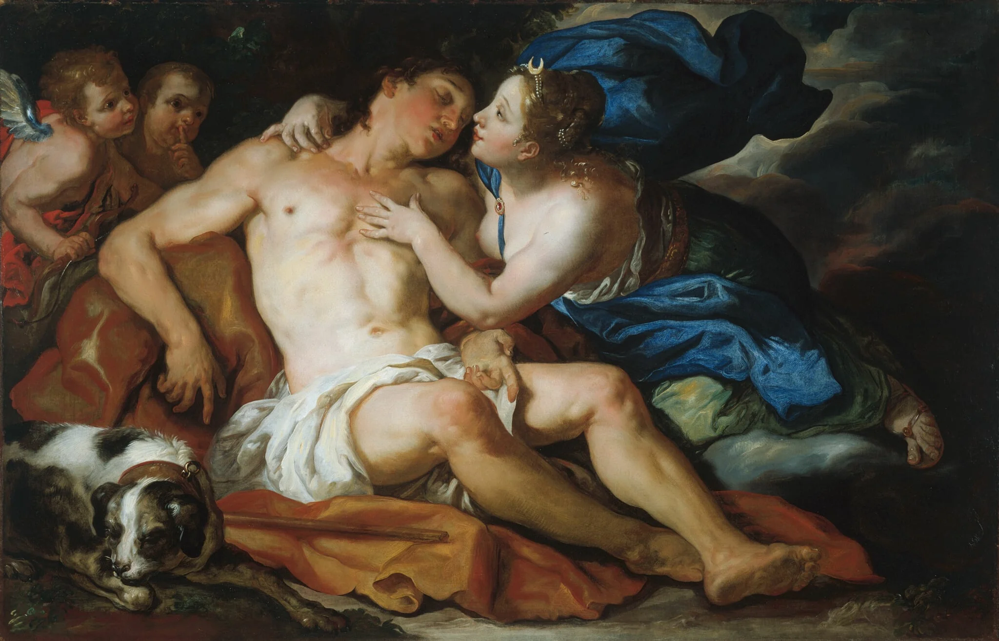 Diana and Endymion, by Johann Michael Rottmayr, oil, 1695