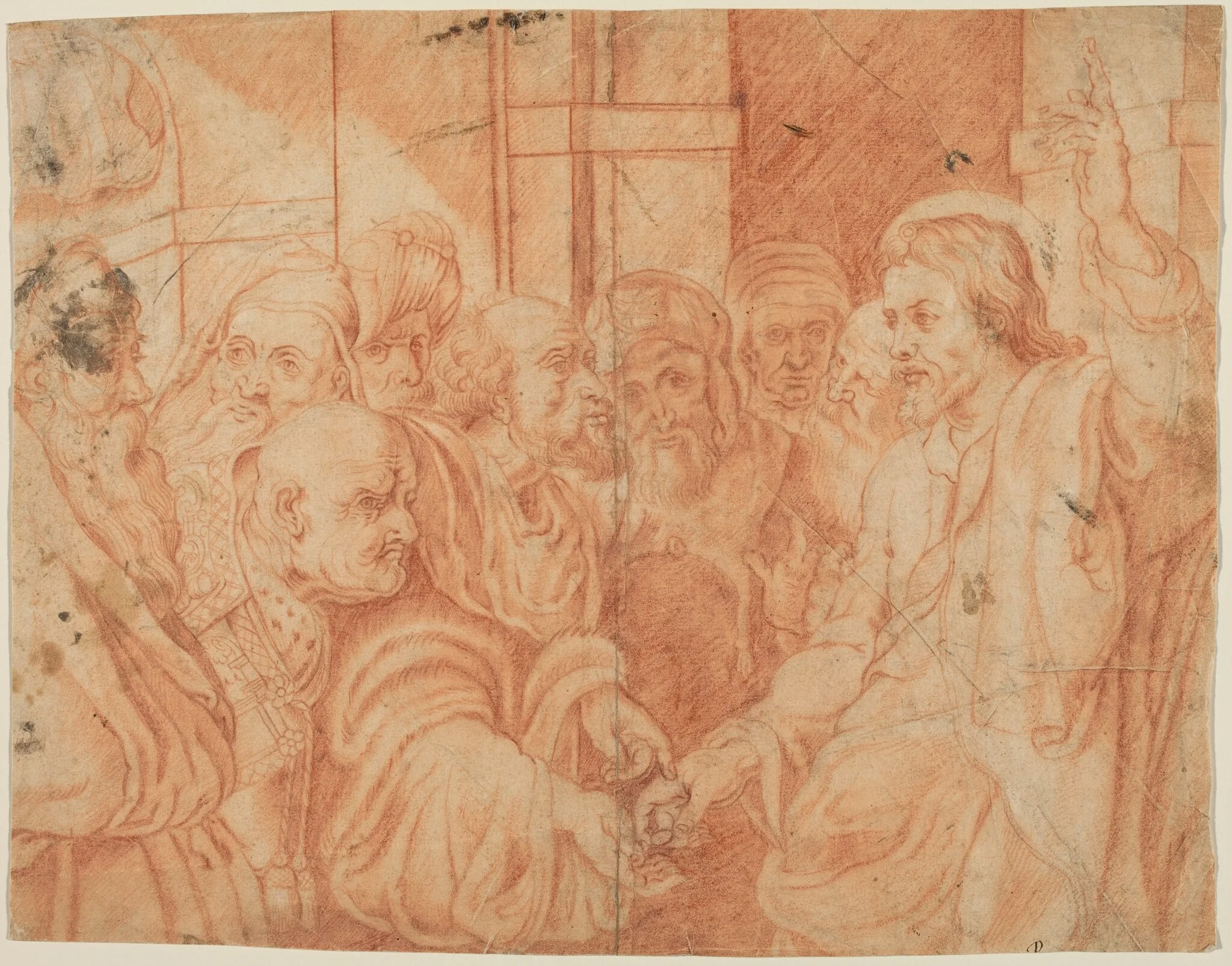 Tribute Money, by Unknown, chalk, 1608