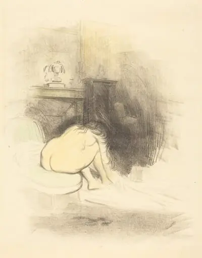 Femme nue, s'essuyant les pieds (planche en hauteur) (Nude Woman Drying Her Feet) (vertical plate)