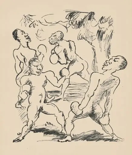Die Boxer (The Boxers) from Deutsche Graphiker der Gegenwart (German Printmakers of Our Time)