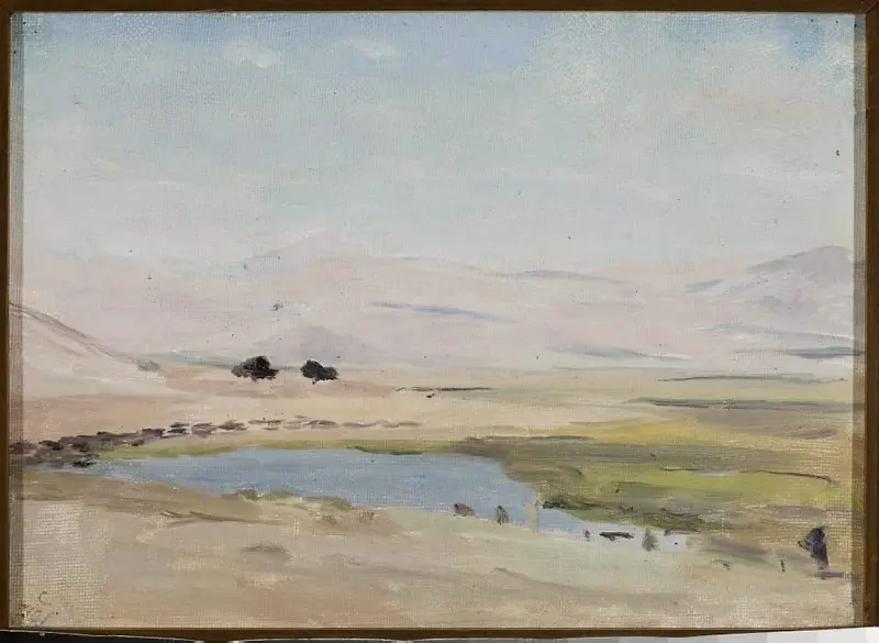 Desert near the Dead Sea. From the journey to Palestine