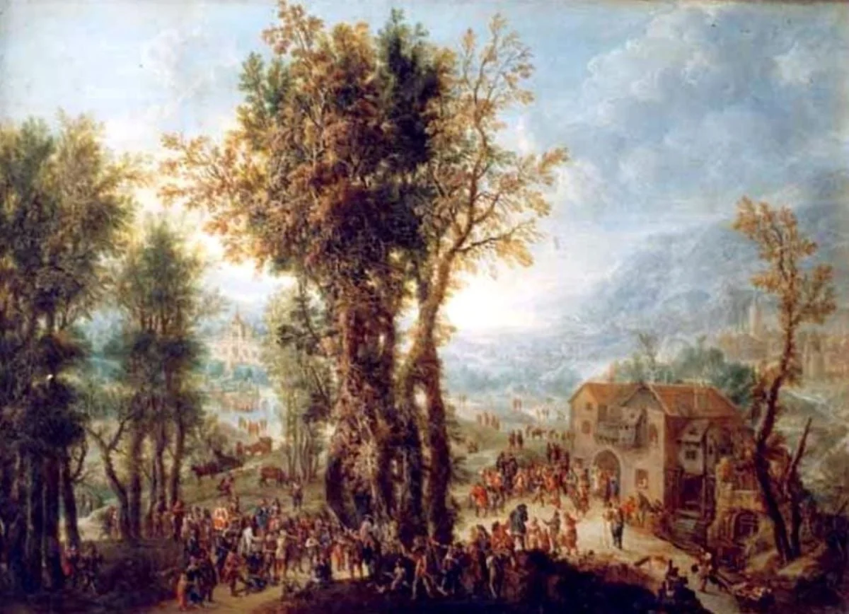 Petrecere populară lângă moară, by Paolo Alboni, unspecified, 1713