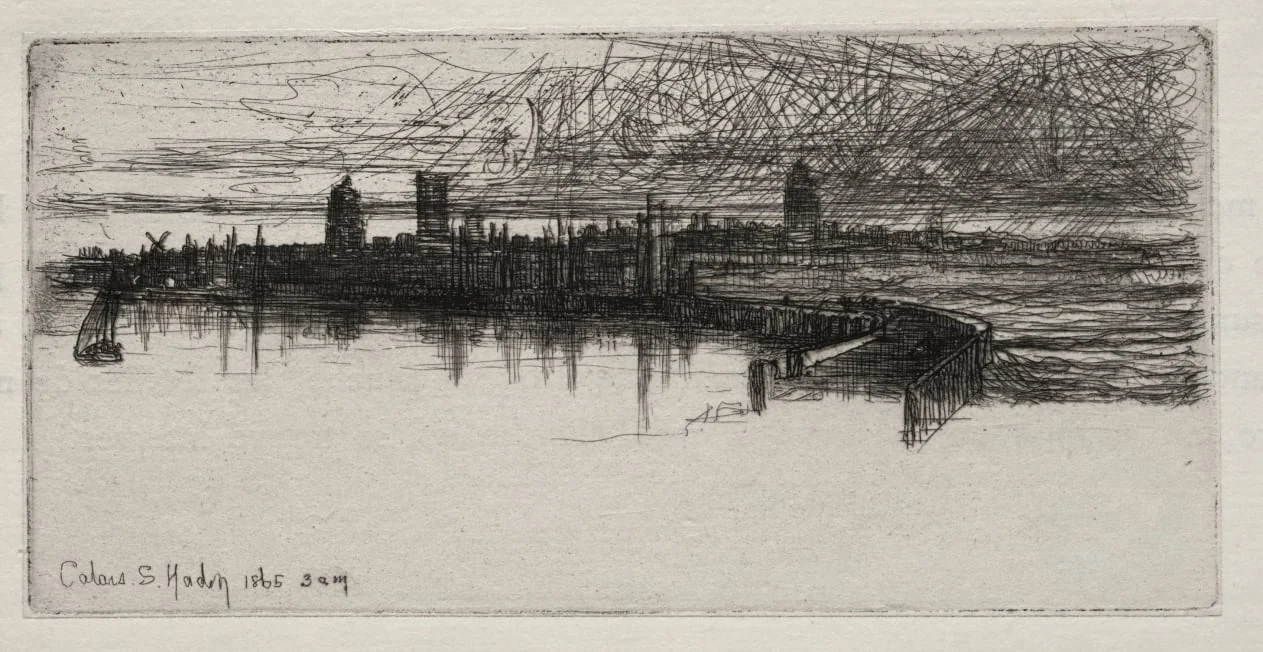 Little Calais Pier, 1865, 3 A.M., by Francis Seymour Haden, 1865