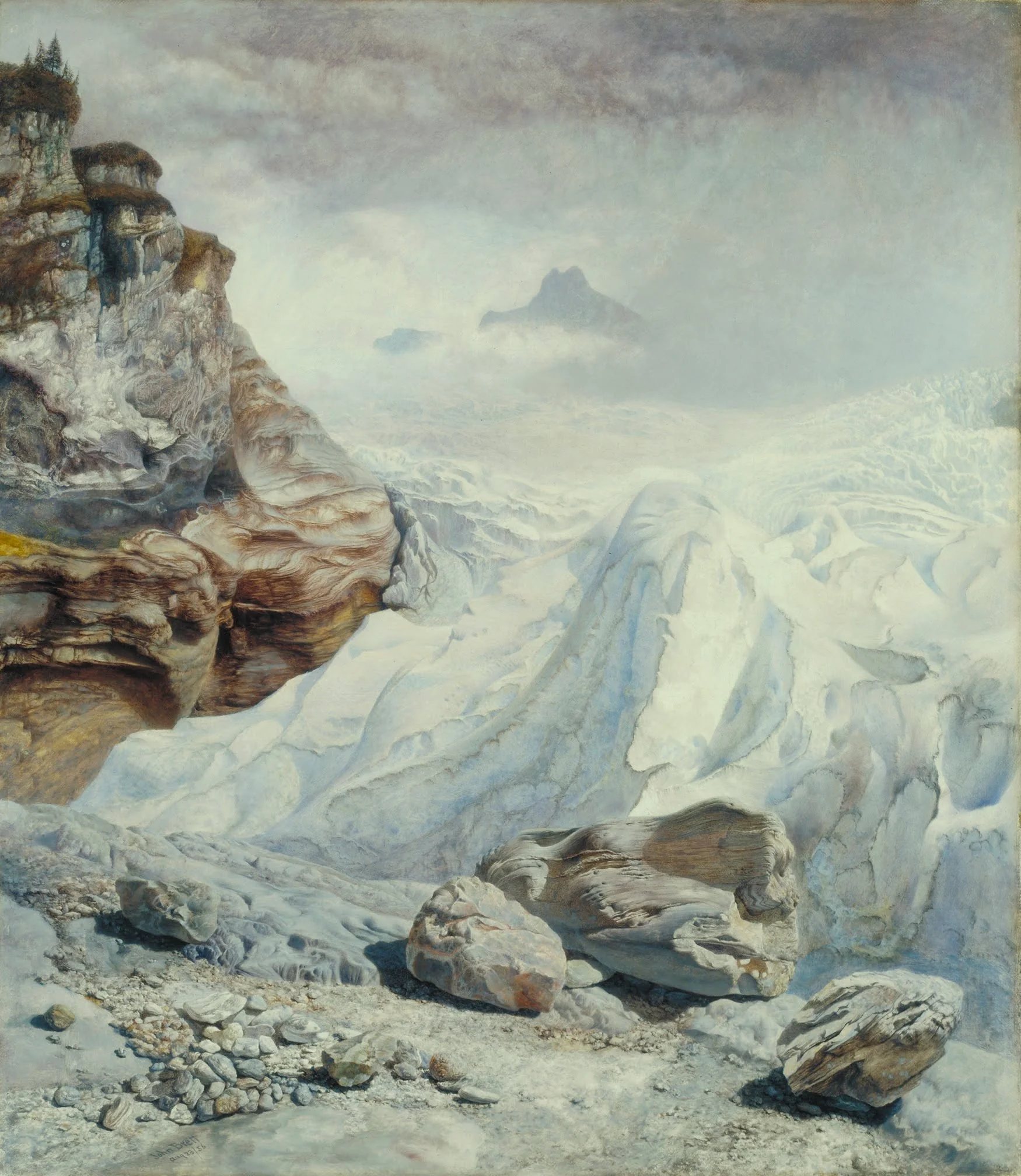 Glacier of Rosenlaui, by John Brett, oil, 1856