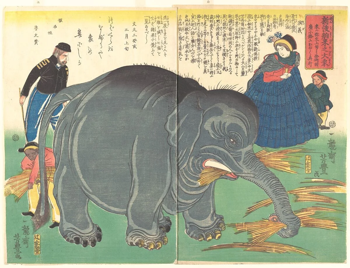 Untitled, by Ichiryūsai Yoshitoyo, ink, 1863
