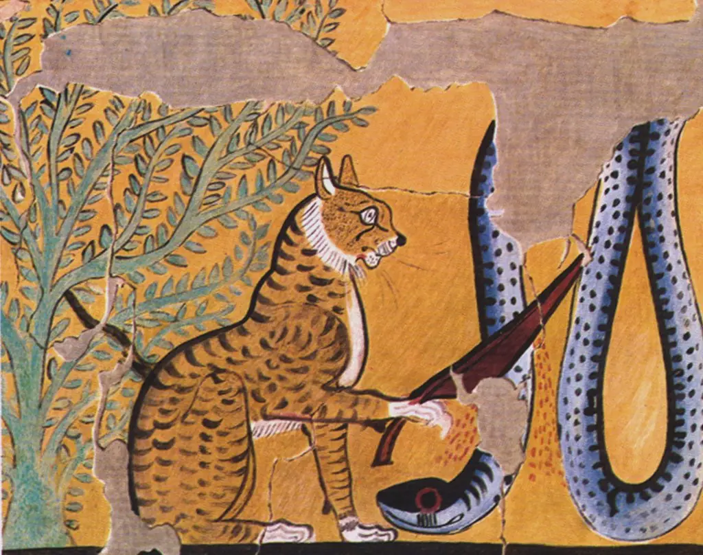 Cat Killing a Serpent